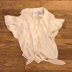 L’academie white silk top